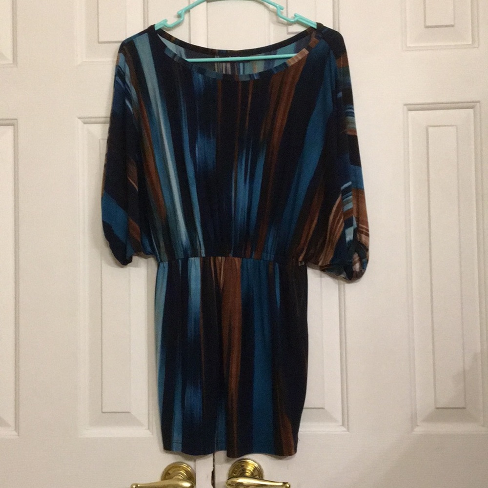Brown and Blue Blouse